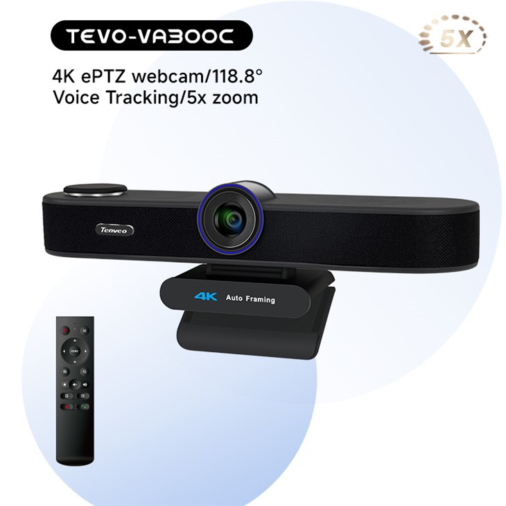 Tenveo 4K UHD veebikaamera AI automaatne kadreerimine 4X digitaalne suum Töötab meeskonnad Suumi YouTube'i